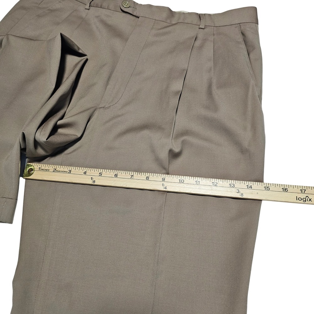 Metropolitan View Bloomingdales Mens 38x27 Wool Pleated Cuffed Dress Pants Italy - Picture 10 of 12